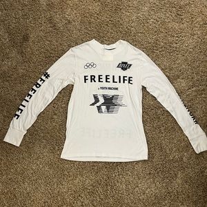 Limited edition Free life by youth machine, men’s medium white long sleeve tee